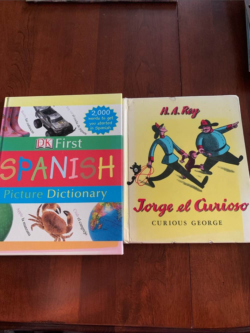 Children’s Spanish Books - DK First Spanish Picture Dictionary & Curios George